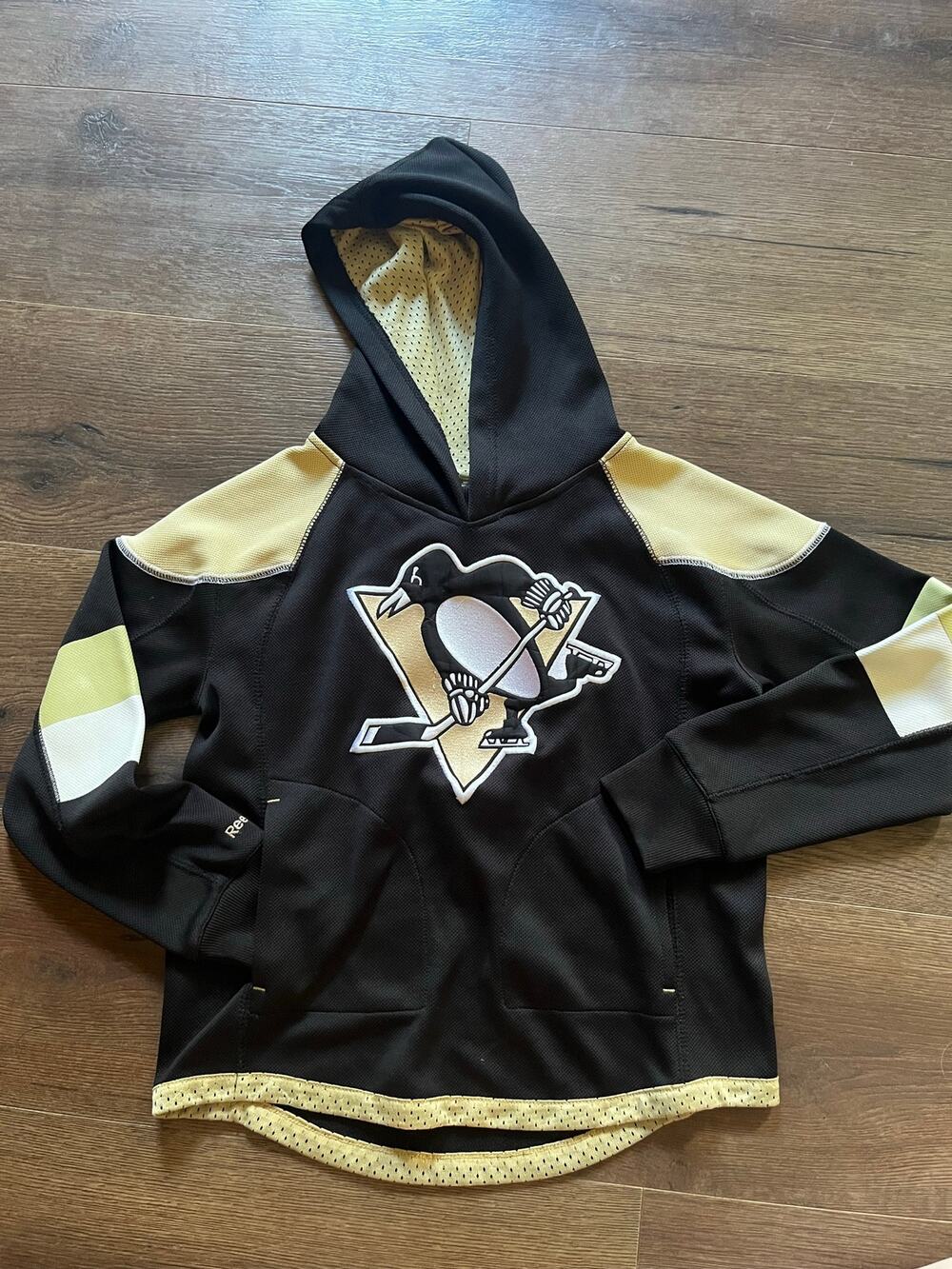Reebok Pittsburgh Penguins Face Off Collection Hoodie Youth S 8 NHL Black Gold
